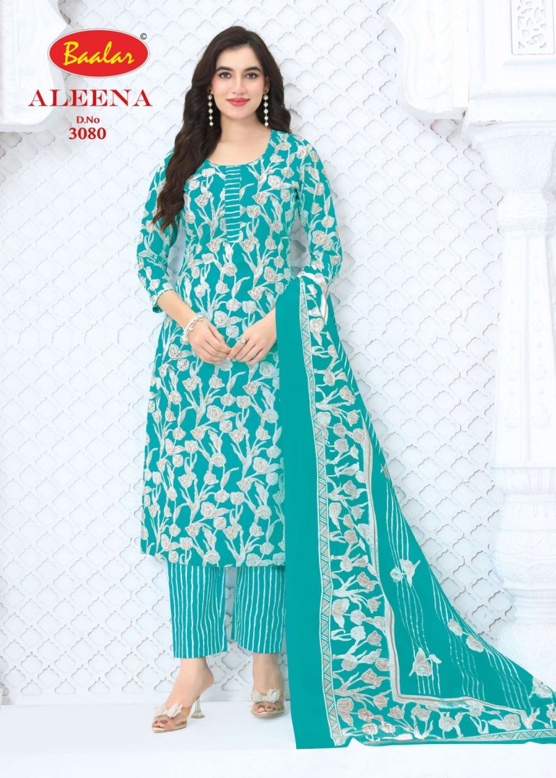 Aleena Vol 30 By Baalar Pure Cotton Printed Dress Material